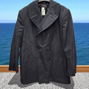 DSCP by Sterlingwear US Navy Quarterdeck Peacoat  Mens 48L 100% Wool Black VTG
